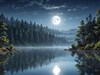 Moon rising over tranquil water