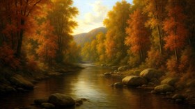 a serene river scene