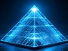 a blue pyramid