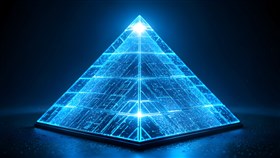 a blue pyramid