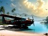 A small rusted seaplane