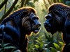a lion and gorilla