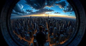 looking down