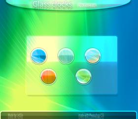 Glass clock dock icons