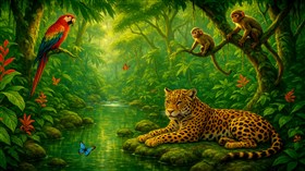 4K Jungle River Friends