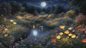 Moonlight and fireflies