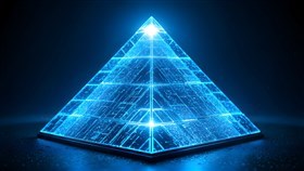a blue pyramid