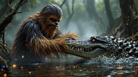 4K Chewbacca vs. Alligator