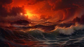 4K Dark Sea Sunset
