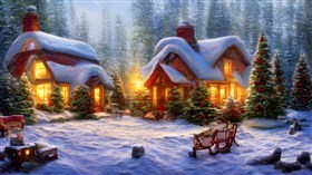 4K Christmas Cottage Scenery