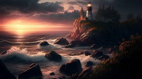 4K Lighthouse Shore 