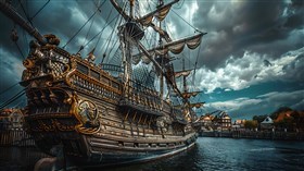 4K Old Wooden Ship