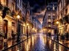a  rainy European street