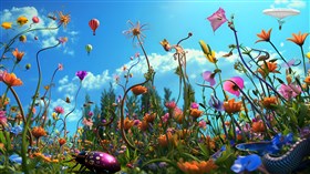 Lady among wild flowers