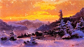 Sunset Snowfall
