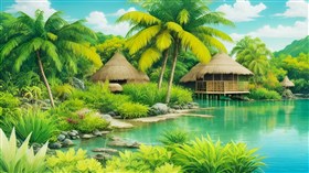 8K Island Huts2 (8K)