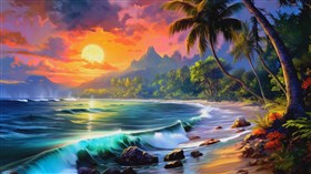4K Island Sunset