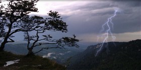 thunderstorm on mountains