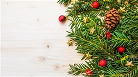 Wood and Pinecone Christmas Background
