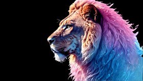 side profile of lion