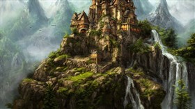 4K Castle Waterfalls