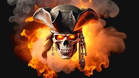 4K Pirate Skull Fire