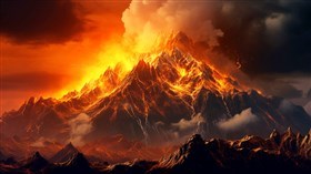 4K Volcano Erupting