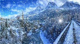 Winter Village River