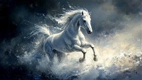 4K Splash Horse