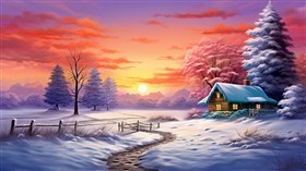 4K Winter Cabin