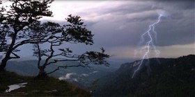 thunderstorm on mountains