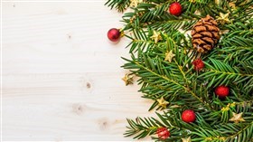 Wood and Pinecone Christmas Background